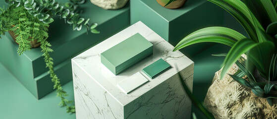 Business cards and eco-friendly packaging from sustainable brands