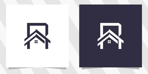 letter r with home logo design