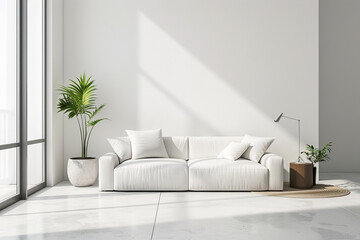 Fototapeta premium Design a cozy living room scene in a minimalist style for a new home