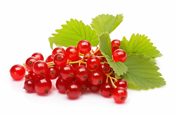 Red currant isolated on white background. Boost for immune system. AI generation.