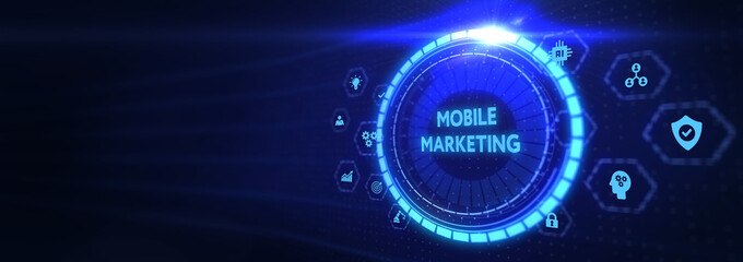 Mobile marketing concept. 3d illustration