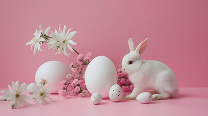 Naklejka na ściany i meble easter bunny and easter eggs
