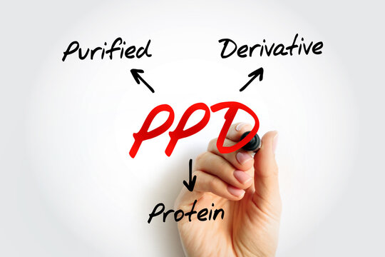 PPD Purified Protein Derivative - test used to detect if you have a tuberculosis infection, acronym text concept background
