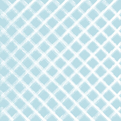 Vector hand drawn cute checkered pattern. Doodle Plaid geometrical brush texture. Crossing crayon chalk lines. Abstract cute delicate pattern ideal for fabric, textile, wallpaper