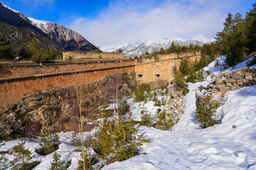 Fort Dauphin fortress near the Alpine town of Briançon next to the Italian border in the French...