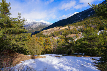 Fort Dauphin fortress near the Alpine town of Briançon next to the Italian border in the French...