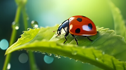 Fototapeta premium A ladybug on the background