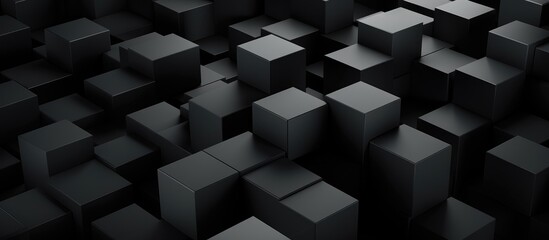 Black geometric cube pattern without seams