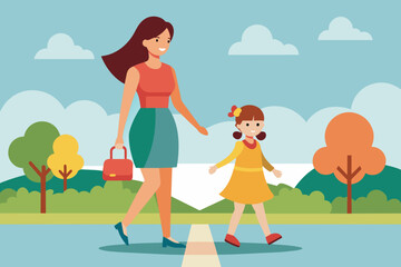 Mom and Child vector illustration