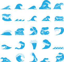 sea wave. sea wave vector, icon, symbol, flat, set of wave vector collection