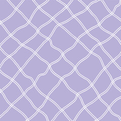 Fototapeta premium Vector hand drawn cute checkered pattern. Doodle Plaid geometrical simple texture. Crossing lines. Abstract cute delicate pattern ideal for fabric, textile, wallpaper