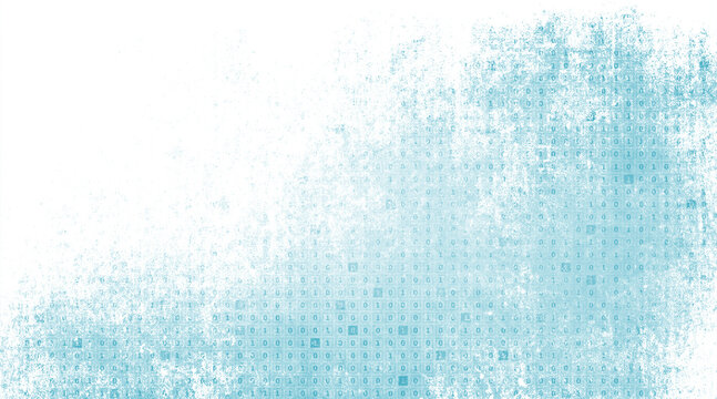 Blue abstract white background overlay with binary code