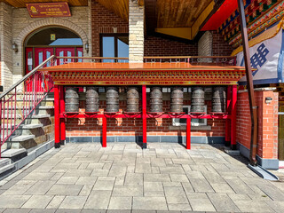 Karma Tekchen Zabsal Ling, Toronto Thrangu Centre, Tibetan Stupa and Shrine in March 2024, Aurora, Ontario, Canada.