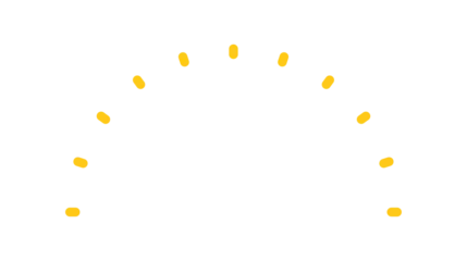 Fotobehang シンプルでかわいい半円のキラキラの装飾フレーム - ピカッと光るイメージのデザイン素材 © Spica