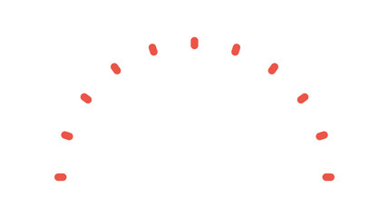 シンプルでかわいい半円のキラキラの装飾フレーム - ピカッと光るイメージのデザイン素材