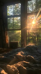 Morning playlist music filling the bedroom