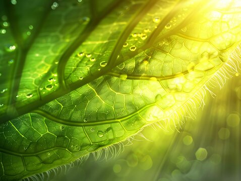 Photosynthesis process sunlight into oxygen