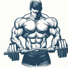 Fototapeta na wymiar man lifting weights bodybuilding fitness 