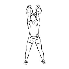 Kettlebell vector sketch icon isolated on background. Hand drawn Kettlebell icon.