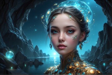 Fantasy Portrait - Prinzessin der Kristallenergie