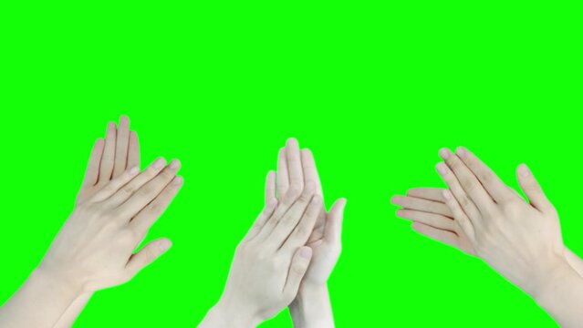 "Hands Clapping on Green Screen Background: Clapping on Chroma Key Background."