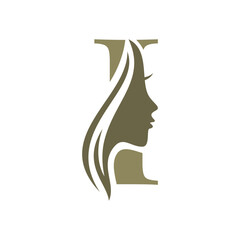 Letter I Beauty Face Logo