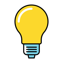 vector light bulb illustration on white background