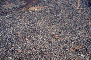 la paz baja california sur aerial view from aircraft - obrazy, fototapety, plakaty