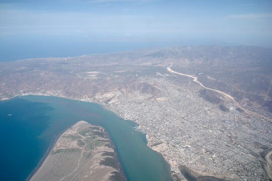 Balandra pichilingue la paz baja california sur aerial view from aircraft