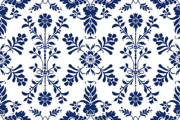 Early American 18th Century Stencil Pattern, Historical motif ,seamless repeating pattern.
