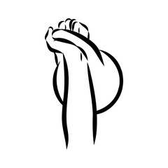 Kettlebell vector sketch icon isolated on background. Hand drawn Kettlebell icon.