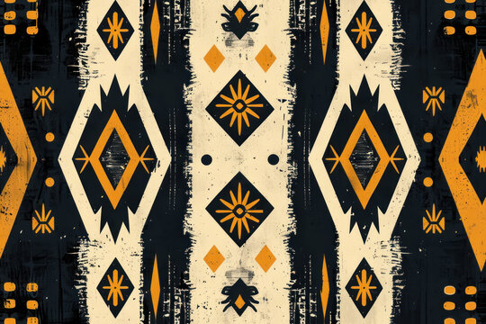 Two-tone Minimalist Tribal Pattern, Repetitive, stylish ,seamless repeating pattern.