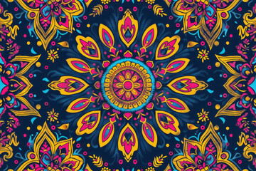 Boho Seamless Ibiza Style Pattern, Chic and casual ,seamless repeating pattern.