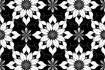 Minimal Tezhip Ottoman Art, Seamless, negative space design ,seamless repeating pattern.