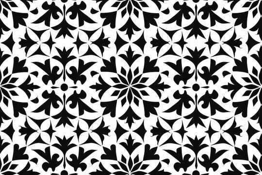 Minimal Tezhip Ottoman Art, Seamless, negative space design ,seamless repeating pattern.