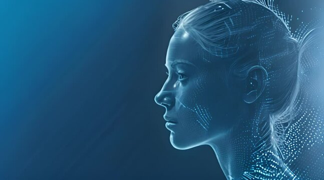 ascii human technology blue background