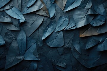 Texture or dark blue paper plane. Blue card with dark vignette for works of art, generative IA - obrazy, fototapety, plakaty