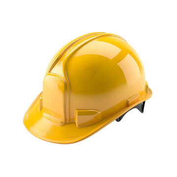 yellow safety hat isolated on transparent background Generative Ai