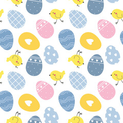 Seamless pattern with Easter eggs, Happy Easter. Vector pattern.