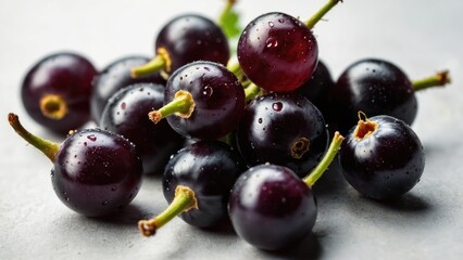 A cluster of ripe red cherries, isolated on a white background