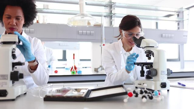 Team of scientists doing some lab examination