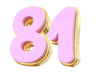 3D Pink Number 81