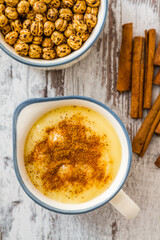 Traditional Turkish Boza Drink, Showcasing its Unique Texture and Color
