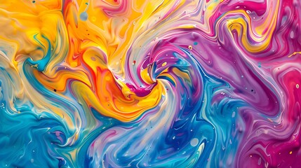 Colorful abstract painting background. Acrylic paints mixed in a fluid style.