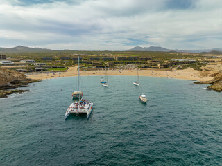 Playa Santa Maria Beach Cabo San Lucas Baja California Sur Mexico Sunny Beaches Whales Yachts and Boats 