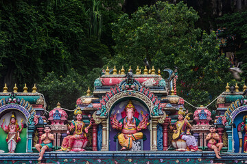 Colorful Hindu Statutes at Batu Caves, Kuala Lumpur, Malaysia.  Batu Caves is the most popular...