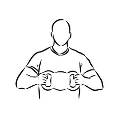 Kettlebell vector sketch icon isolated on background. Hand drawn Kettlebell icon.