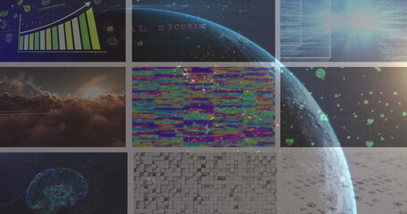 Image of data processing over globe