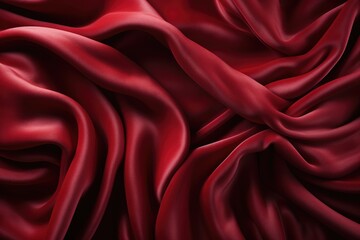Red Velvet Fabric Texture Used as Background, generative IA