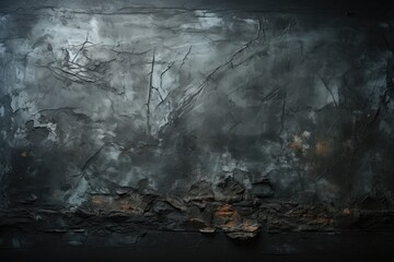 Black wall texture with rough background, dark concrete floor, generative IA - obrazy, fototapety, plakaty
